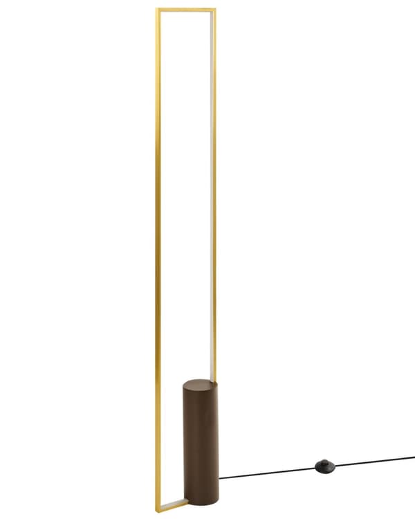 LED-gulvlampe guld aluminiumsskærm lampeskærm jernbase stue soveværelse lys belysning moderne
