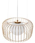 Miniatyrbillede 5 af 9: Pendel Lampe Guld Metal ø 36 cm Dekorativ Rund Hængelampe Ribbet Lampeskærm Loftpendel over Spisebord Hængelys Spisebordslampe Design