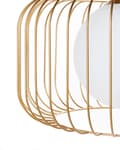 Miniatyrbillede 7 af 9: Pendel Lampe Guld Metal ø 36 cm Dekorativ Rund Hængelampe Ribbet Lampeskærm Loftpendel over Spisebord Hængelys Spisebordslampe Design
