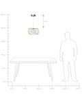 Miniatyrbillede 9 af 9: Pendel Lampe Guld Metal ø 36 cm Dekorativ Rund Hængelampe Ribbet Lampeskærm Loftpendel over Spisebord Hængelys Spisebordslampe Design