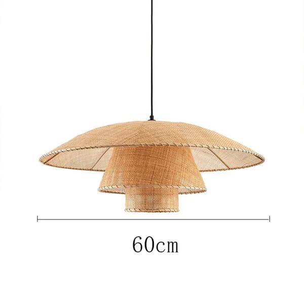 Vintage Rattan -riippuvalaisin, Elegantti muotoilu, Saatavilla useita kokoja,Tyyli DIA-60cm