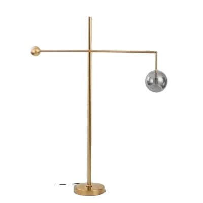 Nordisk Golvlampa, Art Deco Stil, Energisnål LED,Rökgrå metall