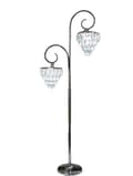 Miniatyrbillede 1 af 2: Krystal Gulvlampe, LED Belysning, Moderne Stil,2 hoveder-sølvfarvede, Varmt lys