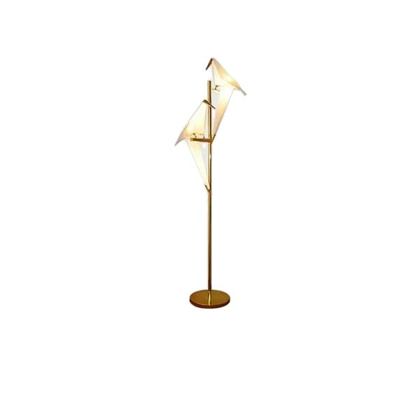Kreativ LED Fågel Golvlampa, Nordisk Design, Varmt Ljus,2 fåglar B Guld