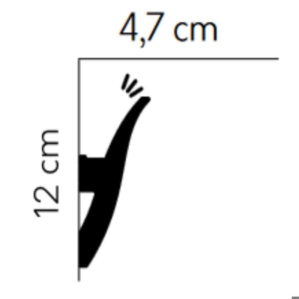 PROVISTON Taklist 47 x 120 x 2000mm Vit LED Klassisk