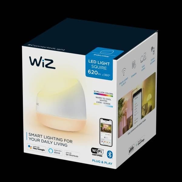 WiZ Wi-Fi färg bärbar bordslampa SQUIRE Wi-Fi 22-65K, Vit