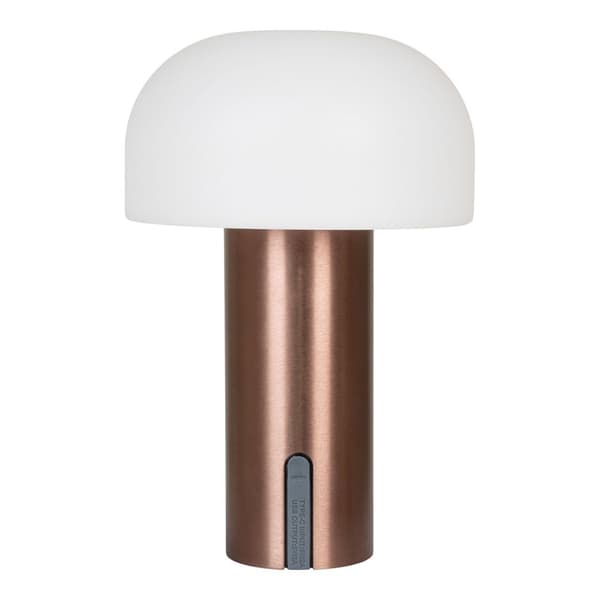 Soham udendørs lampe LED genopladelig hvid, kobber dekor.
