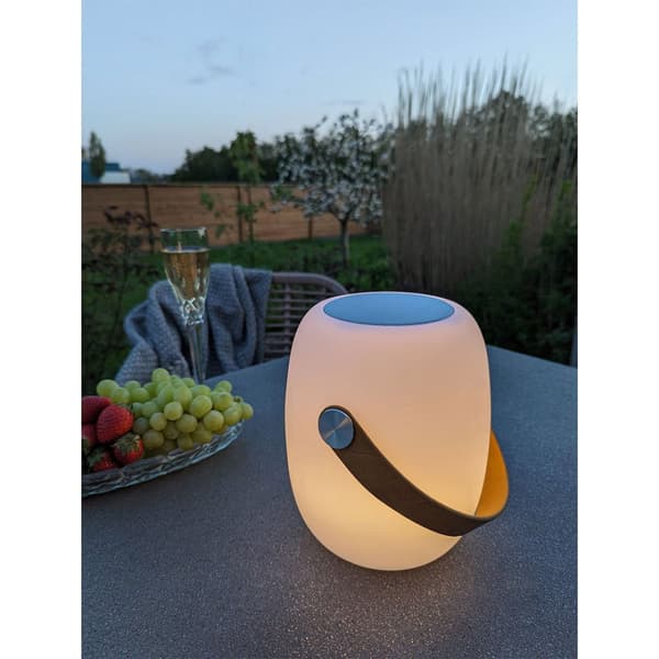 Cardiff Utomhusbelysning LED med Ledrem, Bluetooth Högtalare, uppladdningsbar vit.