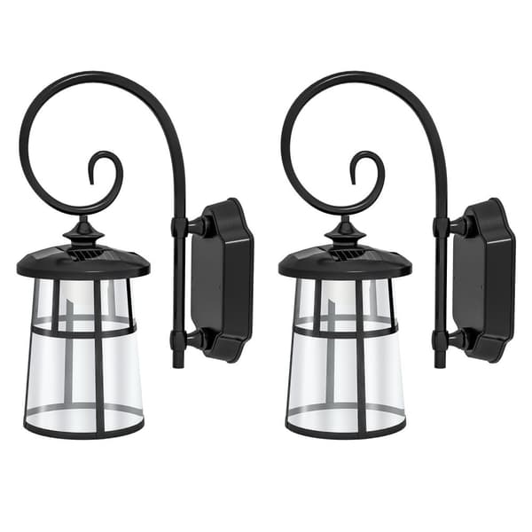 Rootz -uppsättning av 2 sol -LED -vägglampor utomhus - yttre ljus - Solvatter - Energieffektiv - 16,5x25,5x41 cm - IP44 Betygsatt
