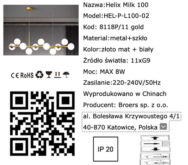 Helix Milk - moderne 11-punkts bordlysekrone 100cm