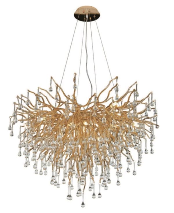 Slimetree 60 - modern ljuskrona trädgrenar guld 60cm