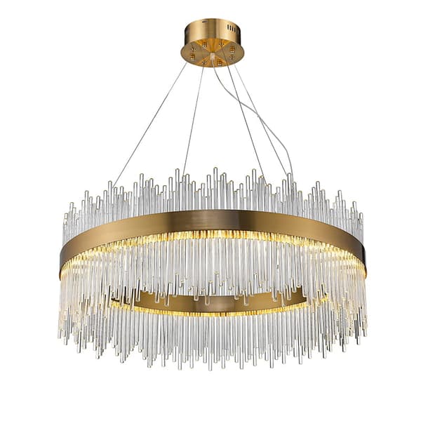 Delhi Crystal Rods - Kattokruunu 600x260 mm, LED 35W, messinki