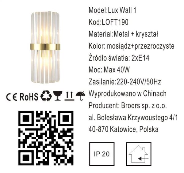 Lux Crystal Prisms - kristalliseinävalaisin