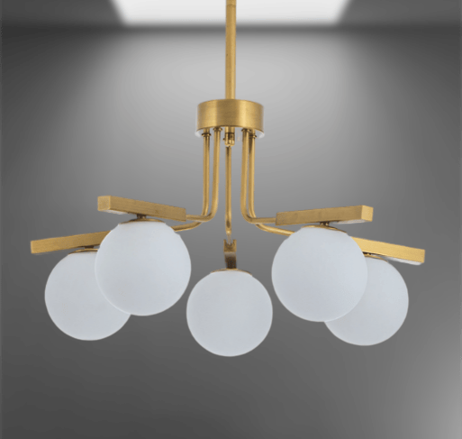 Radiant - mælkeagtig kugle - moderne lysekrone 5 point 60cm