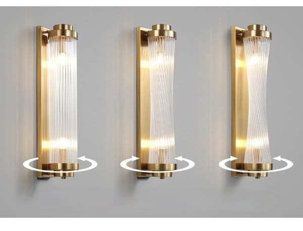 Mässing Ionic - Modern Column Wall Lamp, 400x100 mm, 2xE14, Mässing, Elegant Design