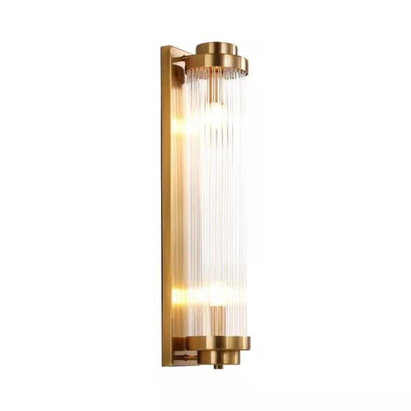 Mässing Ionic - Modern Column Wall Lamp, 400x100 mm, 2xE14, Mässing, Elegant Design