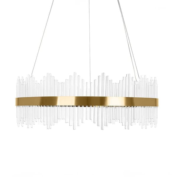 Delhi Kristallstänger - Ljuskrona 800x260 mm, LED 55W, Mässing
