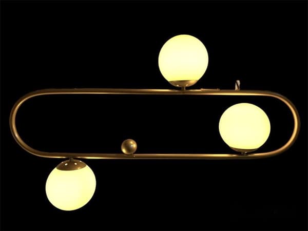 Art Deco Elipse L - moderne lysekrone 3 point 90cm