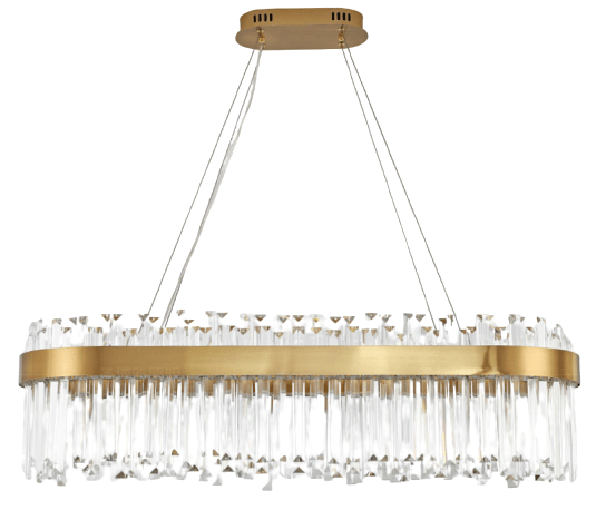 Lux - aflang krystal lysekrone 100cm