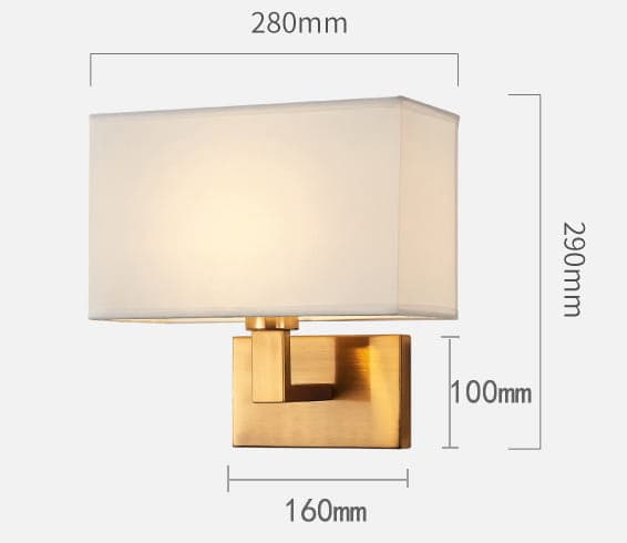 Cuarto White - vägglampa - mässing, tyg