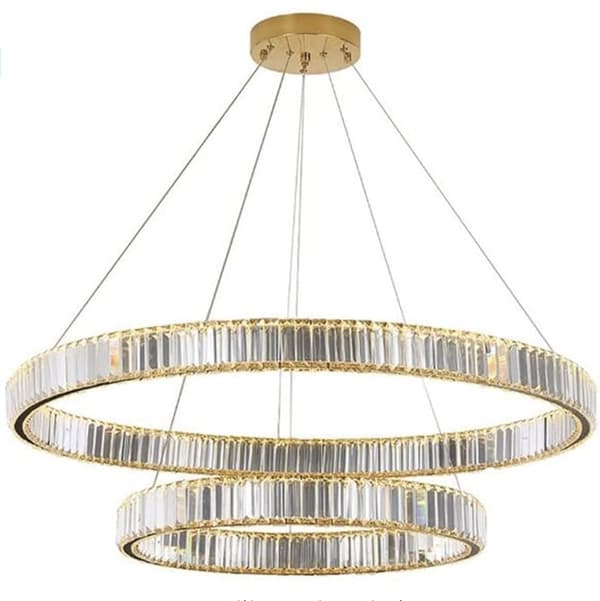 Bohemia 100 Dobbelt - dobbelt række krystal lysekrone LED ring 100cm guld