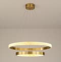 Miniatyrbild 2 av 4: Zing Ring Dubbel 80 A - LED ljuskrona 80cm två ringar guld mässing