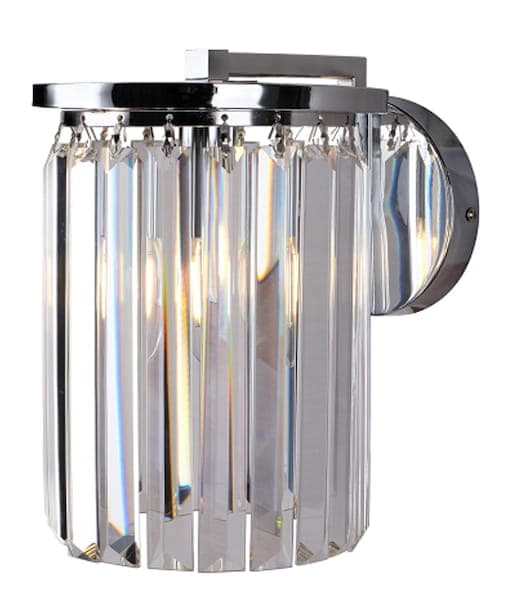 Asbury W - Hampton Crystal Wall Sconce Chrome