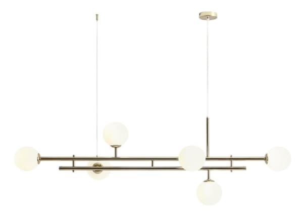 Rays P - stor moderne lampe - messing, mælkeagtige kugler