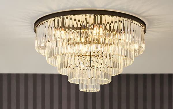 Hereford Fall XL - rund krystal loftslampe 80cm