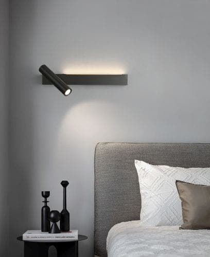 Barra - Snygg Modern Vägglampa Svart 30 cm - Vänster