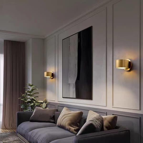 Rondello - moderne guld væglampe stor E27