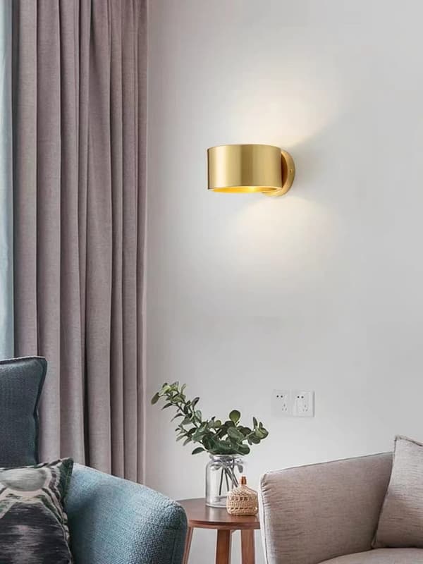 Rondello - moderne guld væglampe stor E27