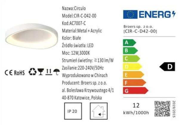 Circulo - moderne LED loftslampe 42cm hvid