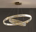 Miniatyrbillede 3 af 7: Bohemia 80 Dobbelt - dobbeltrækket krystal lysekrone LED ring 80+40 guld