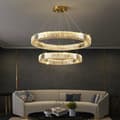 Miniatyrbillede 6 af 7: Bohemia 80 Dobbelt - dobbeltrækket krystal lysekrone LED ring 80+40 guld