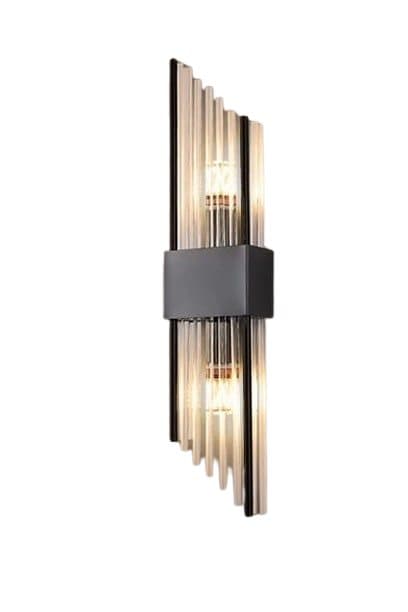 Slash - Stor krystal væglampe Sort 550x120 mm, 2xE14, 40W, Sort