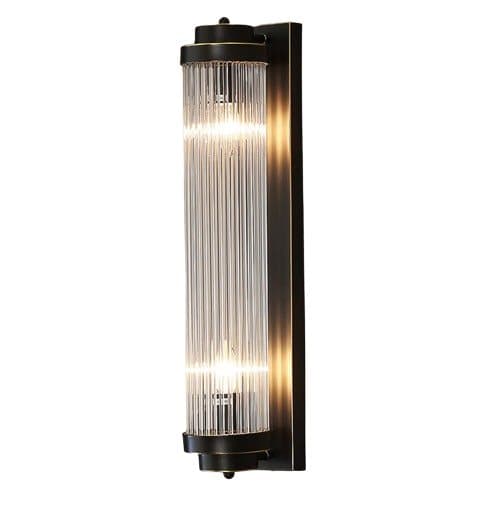Ionic Black Pearl - Sort perlekrystal væglampe - 60cm søjle