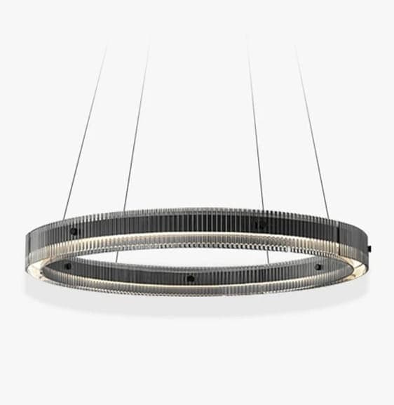 Darla - pyöreä moderni kattokruunuvalaisin pöydän yläpuolella 80 cm musta