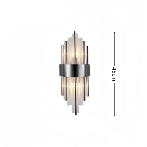 Otto - Kristall Vägglampa Svart 450x180 mm, 1xE14, Metall och Kristallglas, Svart