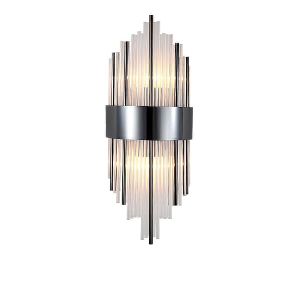 Otto - Kristall Vägglampa Svart 450x180 mm, 1xE14, Metall och Kristallglas, Svart