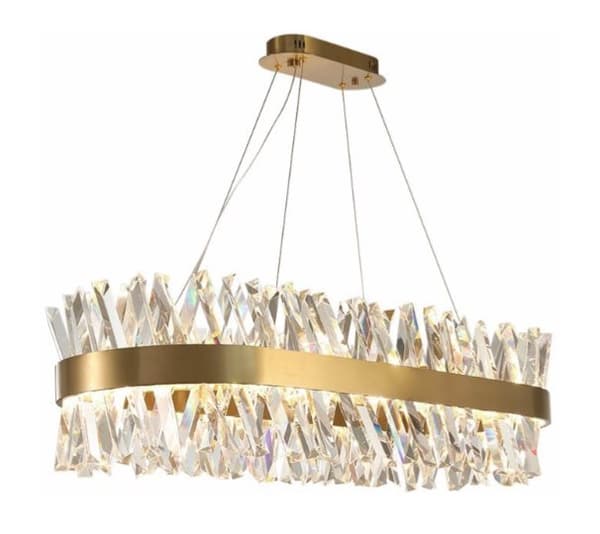 Amsterdam - Crystal Kattokruunu 3 LED-väri Pitkäkestoinen 80cm Harjattu Messinki
