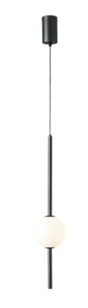 Melkita - LED hængelampe sort 58cm - mælkeagtigt glas