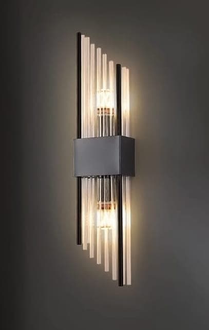Slash - Large Crystal Vägglampa Svart 500x120 mm, 2xE14, 40W, Svart