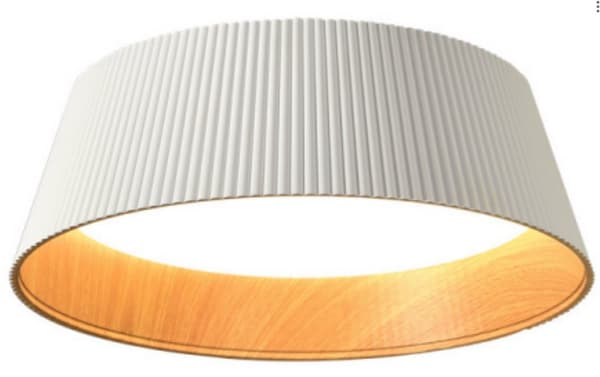 Aspe - Taklampa Plafond 45cm 30W, Vit + Trä