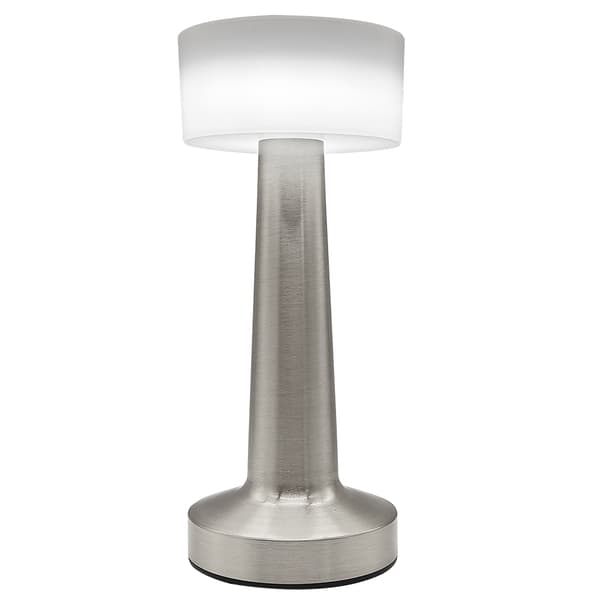 By Gaard bordlampe i rustfrit stål med USB-opladning - Sølv