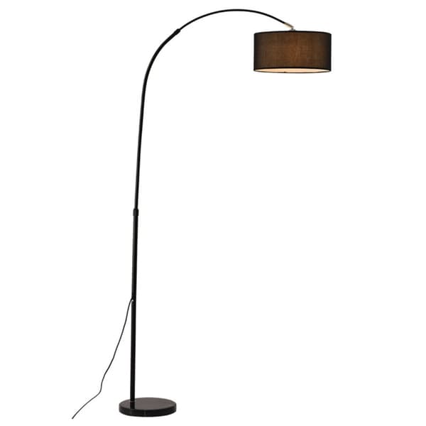 Båglampa, justerbar höjd 155-180 cm, dimbar ljus i 3 färger,För EU-kontakt, svart