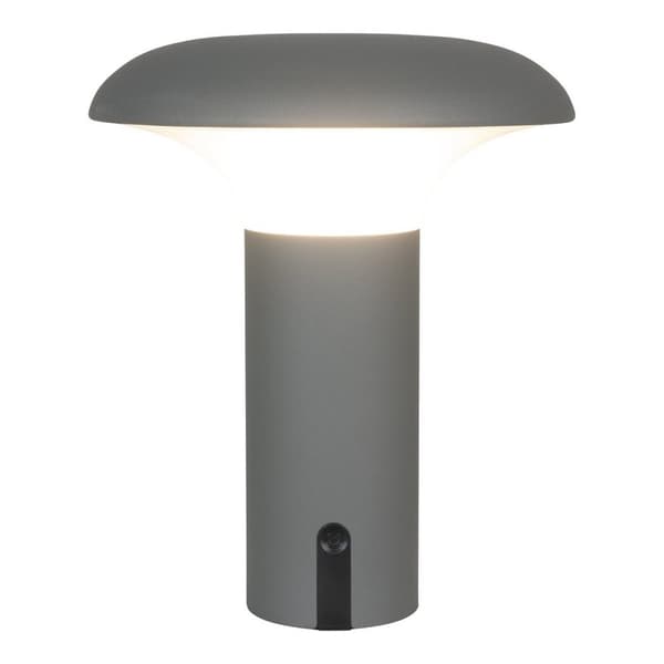 Rootz Ramsey -LED -lamppu - Ladattava lamppu - Harmaa työpöytä - energiatehokas - 17 cm x 17 cm x 21cm
