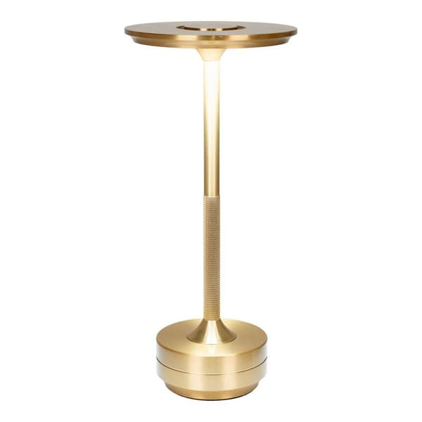 Rootz Lyneham LED -bordslampa - Modern lampa - mässingsljus - Uppladdningsbar och bärbar - 13x13x28.5cm