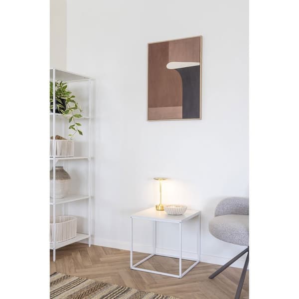 Rootz Lyneham LED -bordslampa - Modern lampa - mässingsljus - Uppladdningsbar och bärbar - 13x13x28.5cm