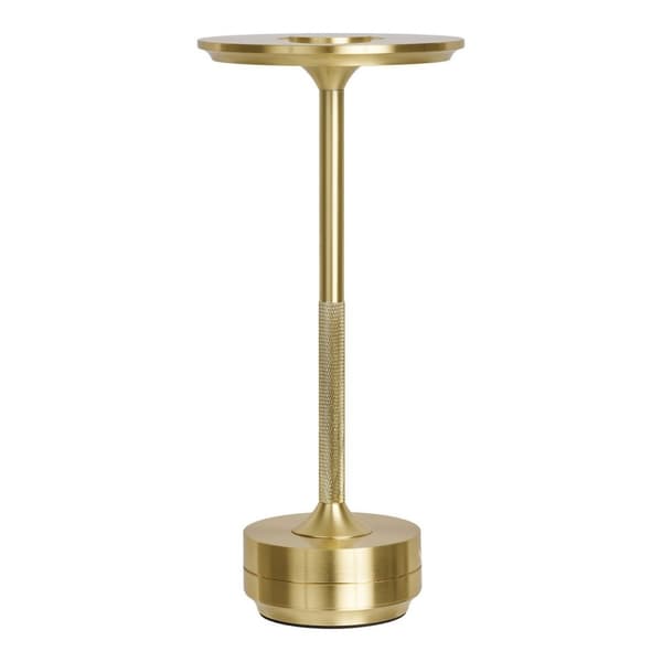 Rootz Lyneham LED -bordslampa - Modern lampa - mässingsljus - Uppladdningsbar och bärbar - 13x13x28.5cm